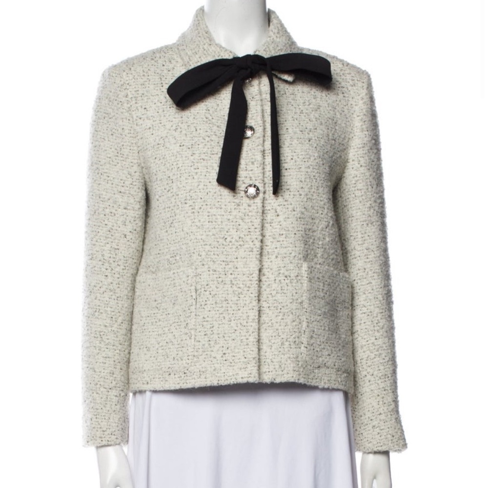 Maje Cream Textured Women's Blazer